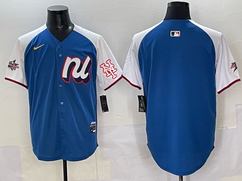 Men New York Mets Blank Blue All star 2025 Nike MLB Jersey style 03